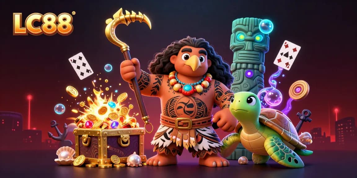 Engage in thrilling games at LC88 with vibrant underwater scenes filled with treasures and animated characters.