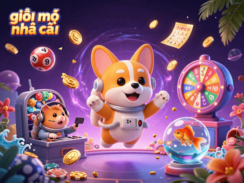 Explore giải mã nhà cái in innovative casino space scene with vibrant elements and dynamic action