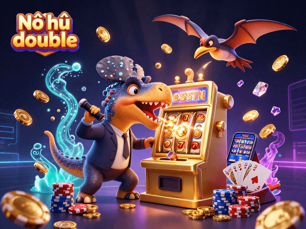 Experience the excitement of Nổ hũ double with dynamic jackpot wins, vibrant characters, and rich casino elements.