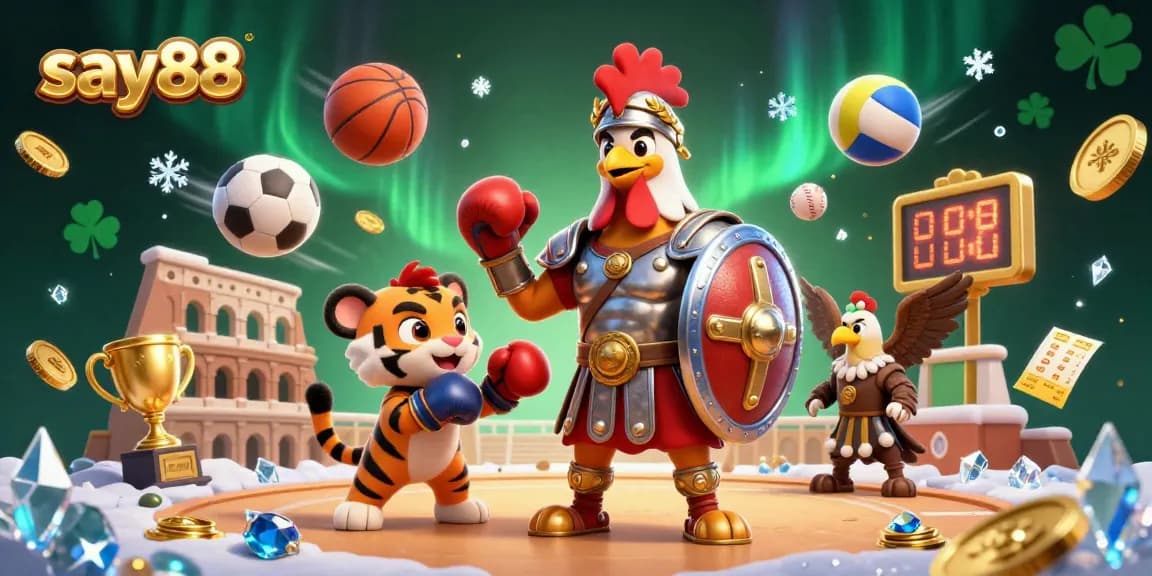 Experience the thrilling excitement of say88 in a vibrant casino scene with dynamic sports action.