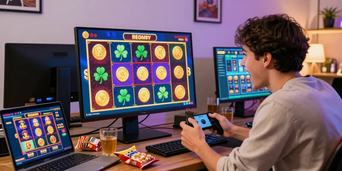 Player enjoying a thrilling slot game with vibrant graphics and engaging atmosphere.