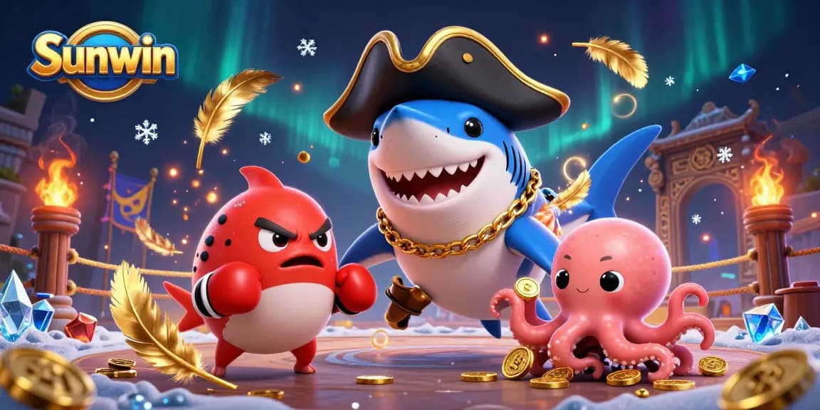 Experience thrilling gaming action with vibrant Sunwin casino characters in a captivating 3D scene.