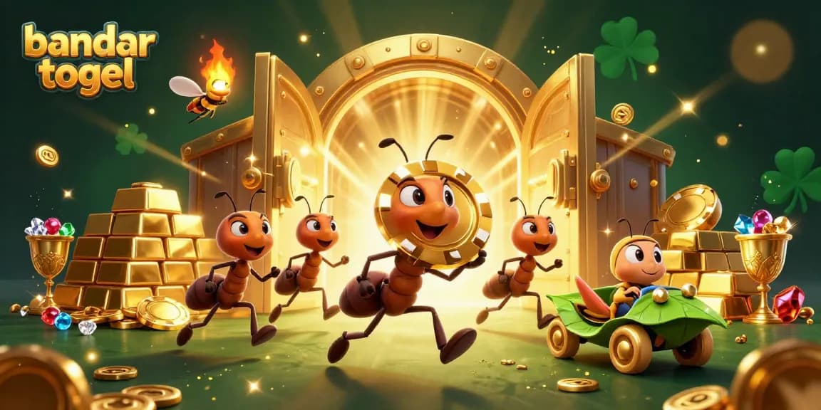 Engage with bandar togel in this dynamic 3D illustration featuring playful characters and vibrant casino elements.