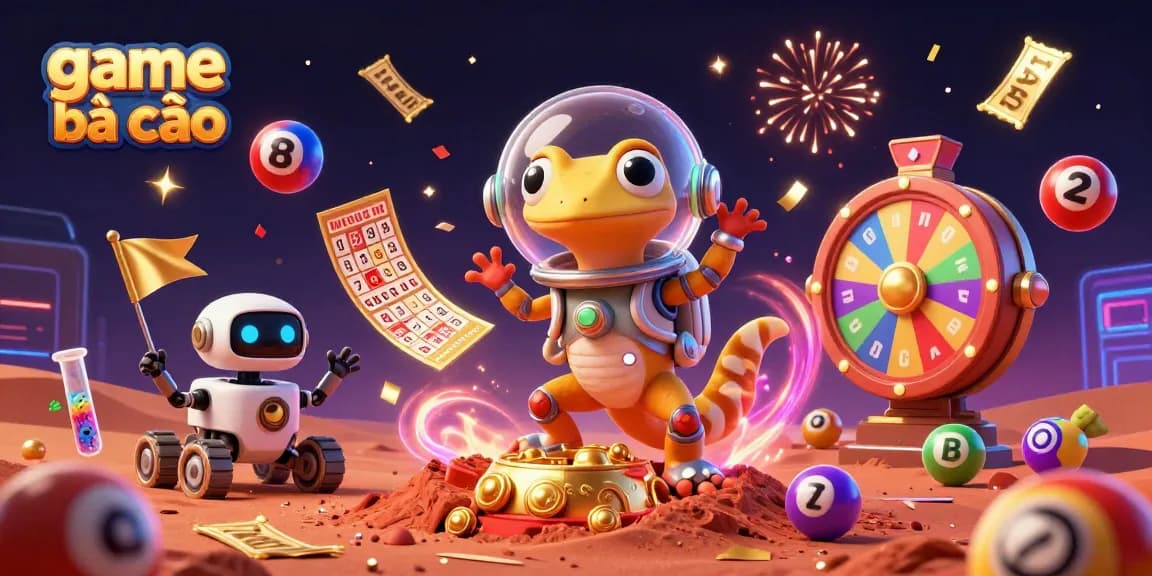 Play game bài cào in an exciting 3D Martian casino scene with dynamic elements.