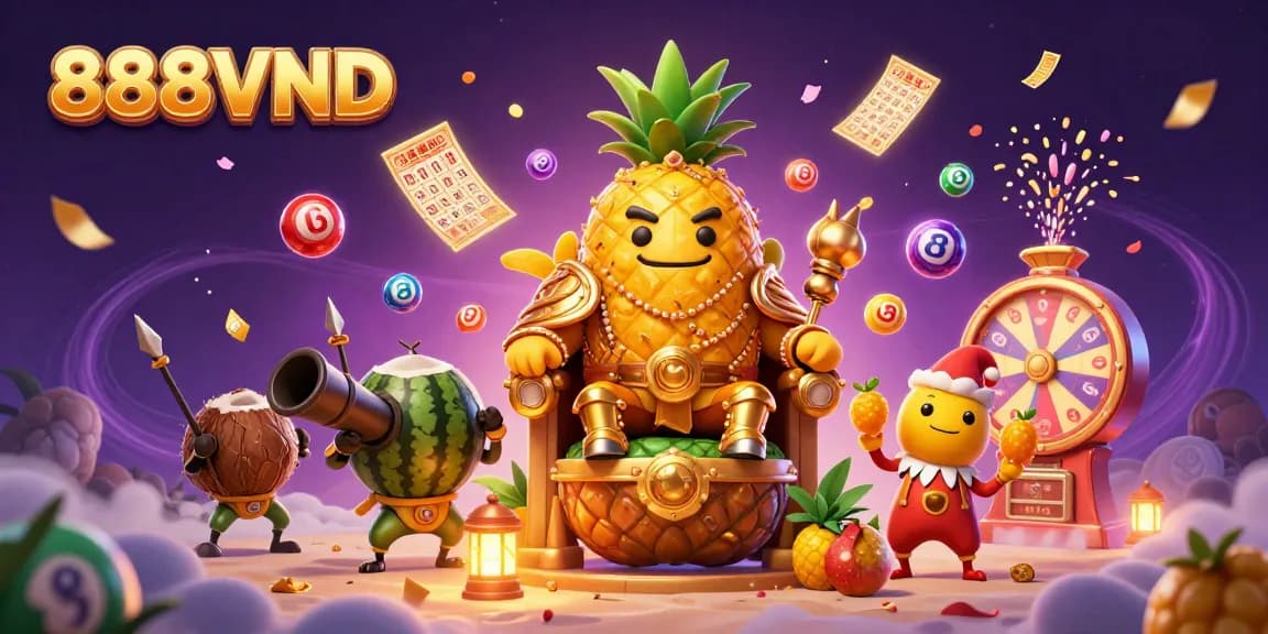 Engage with 888VND's vibrant casino scene featuring golden characters, jackpots, and excitement.