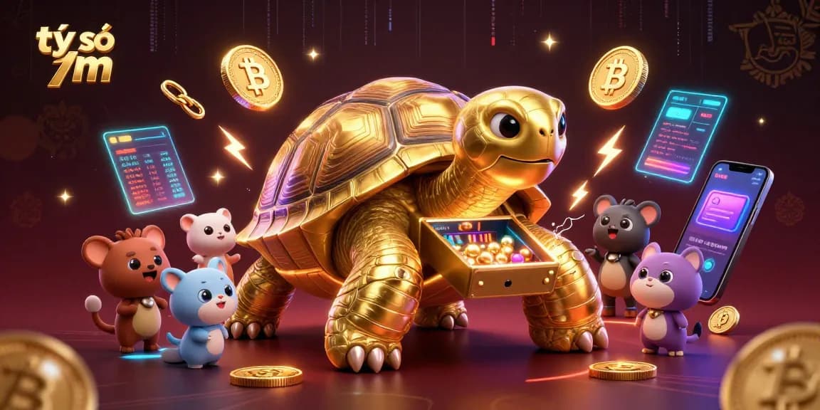 Engage with the thrilling tỷ số 7m gaming experience featuring a sparkling golden tortoise pinball machine.