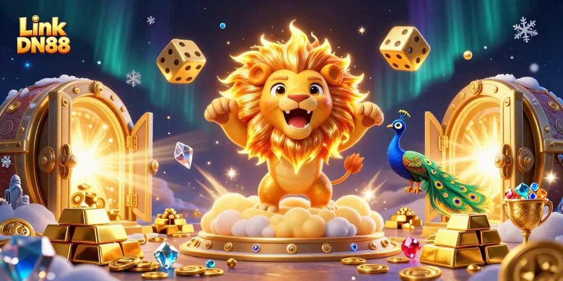 Engage with Link DN88's thrilling gaming world, featuring dynamic casino elements and vibrant characters.
