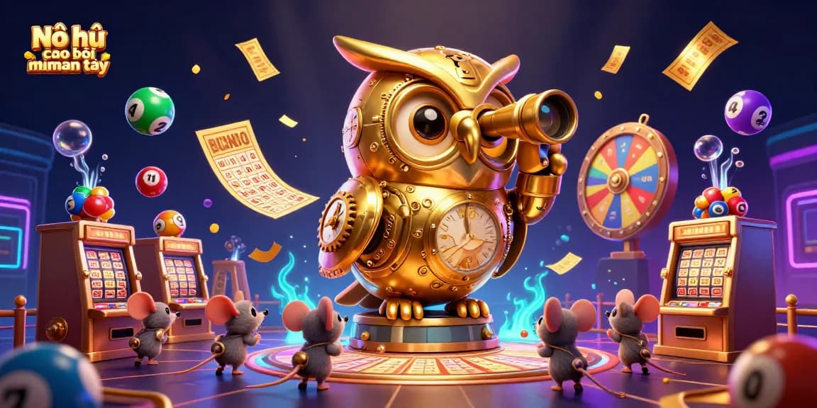 Experience the excitement of Nổ hũ cao bồi miền tây with a vibrant casino scene filled with lively characters and elements.