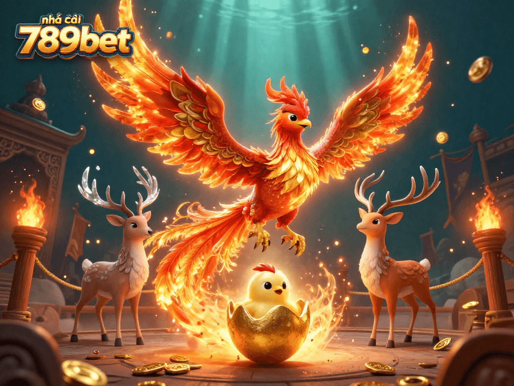 Join the excitement at nhà cái 789bet as you soar with thrilling phoenix characters in an engaging casino scene.