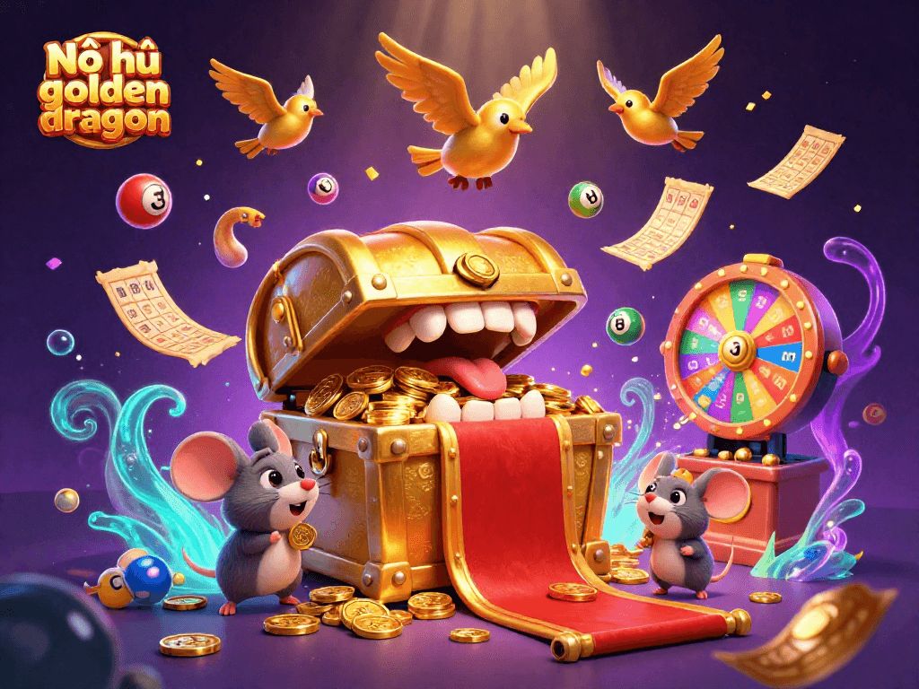 Play Nổ hũ golden dragon and experience vibrant slots action with exciting prize elements.