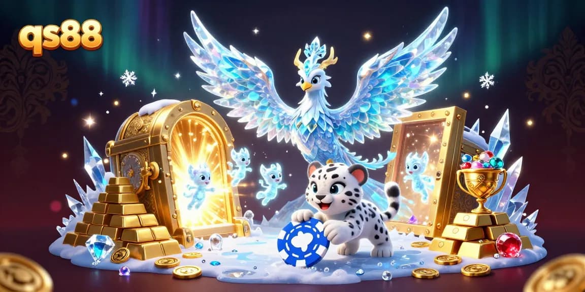 qs88 offers an immersive experience with an ice phoenix, treasure, and vibrant gaming elements