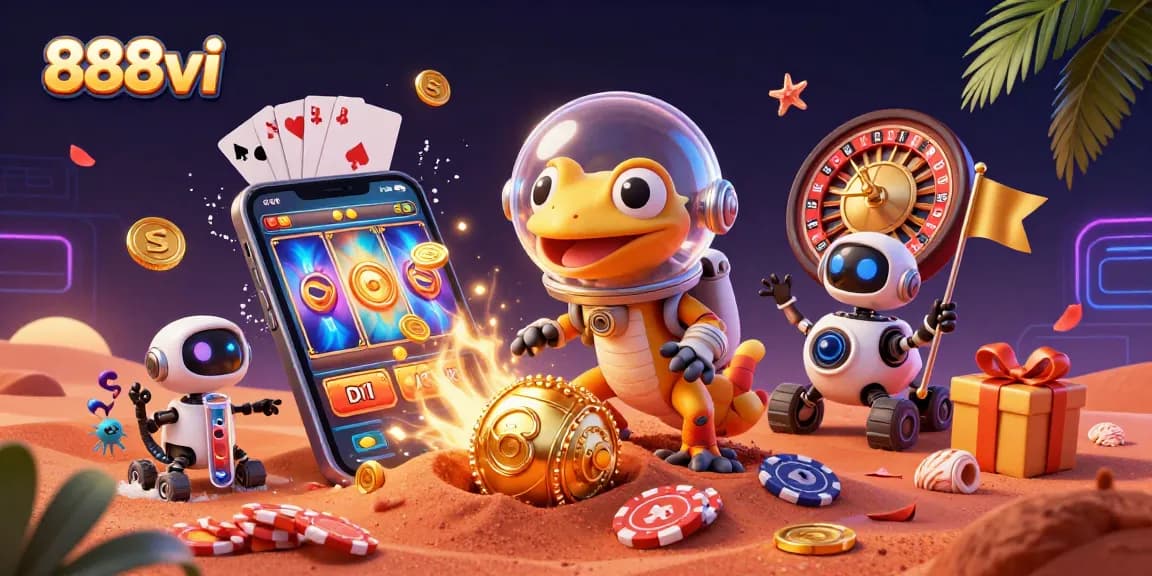 Spin the reels and win at 888vi's vibrant casino adventure with dynamic 3D elements.