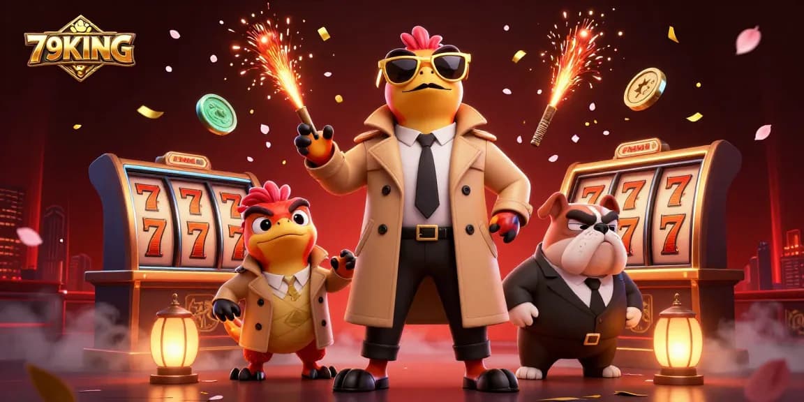 Experience excitement with 79KING's vibrant casino scene featuring raptors and playful game elements.