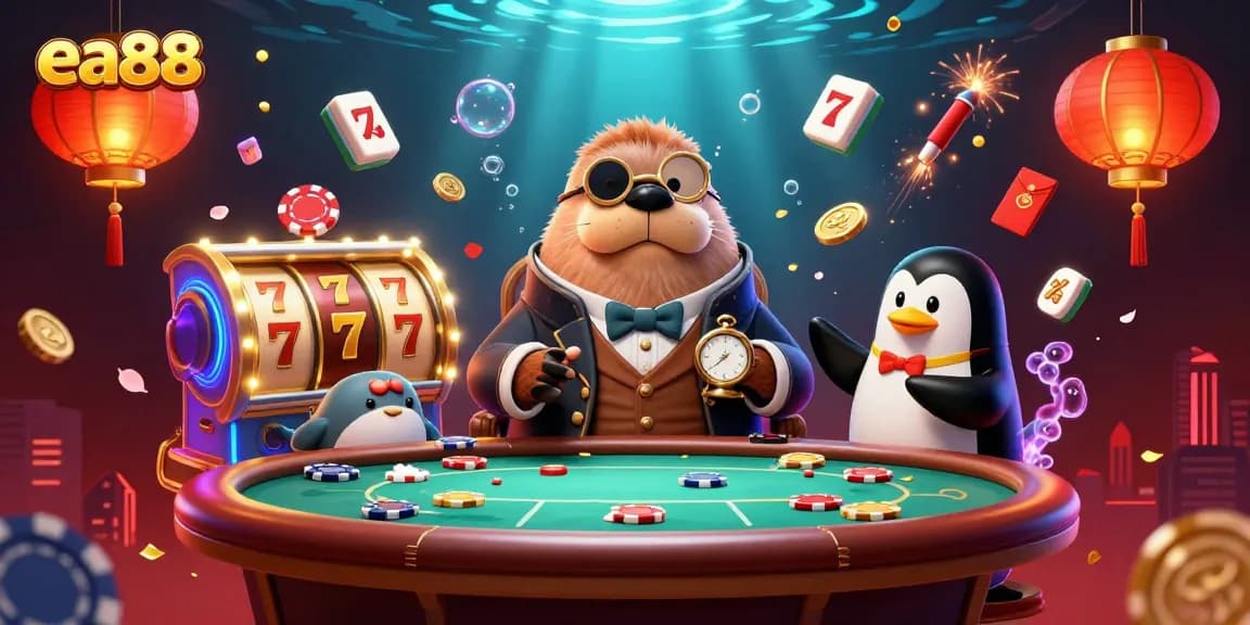Experience thrilling gaming at ea88 with vibrant slot reels and underwater characters in action.