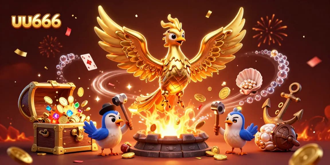 Experience thrilling wins at uu666 with a molten metal phoenix forging gold coins and excitement.