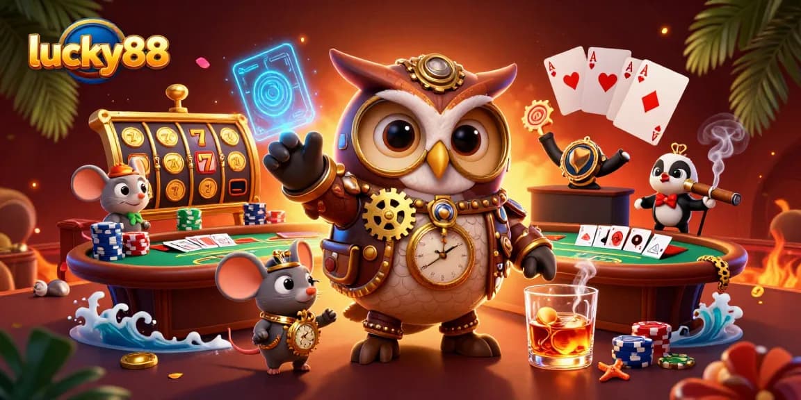 Experience the excitement of lucky88 slots with a vibrant casino scene filled with dynamic elements.