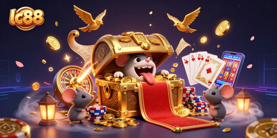 Engage with lc88 using the vibrant allure of a 3D casino scene packed with excitement and colorful elements.