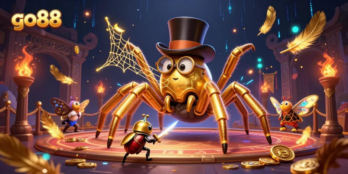 Experience exciting gameplay at go88 with a dynamic casino scene featuring colorful characters and rich elements.