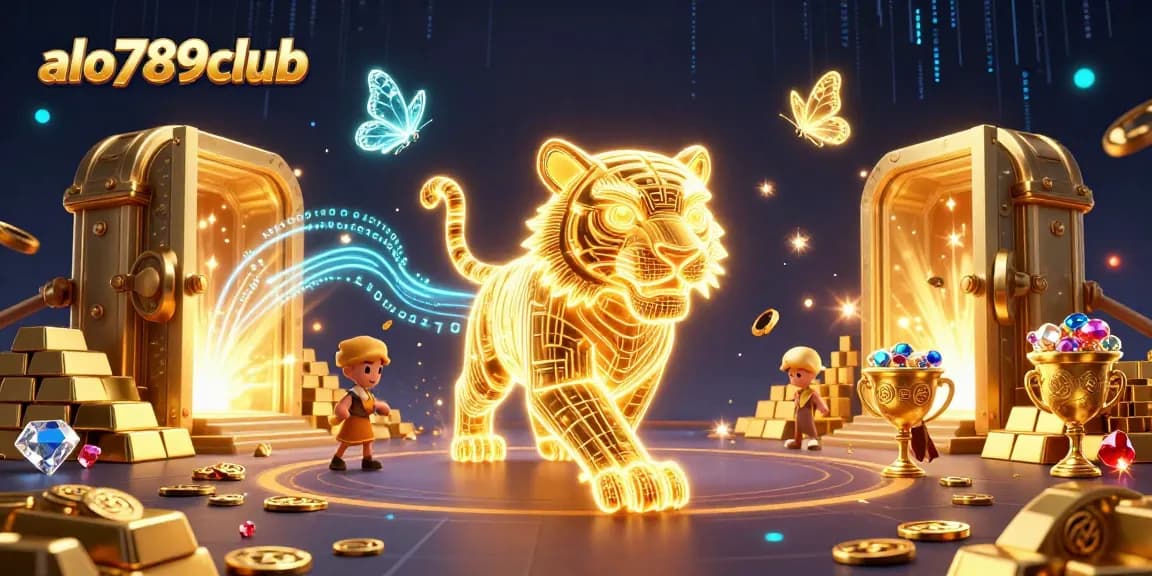 Experience dynamic cockfighting action with alo789club in a vibrant digital landscape filled with treasures.