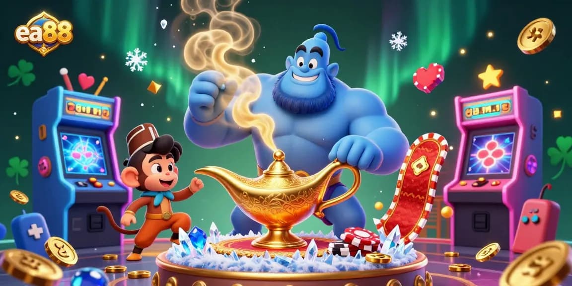 Spin the reels at ea88 with vibrant casino characters in a playful 3D scene.
