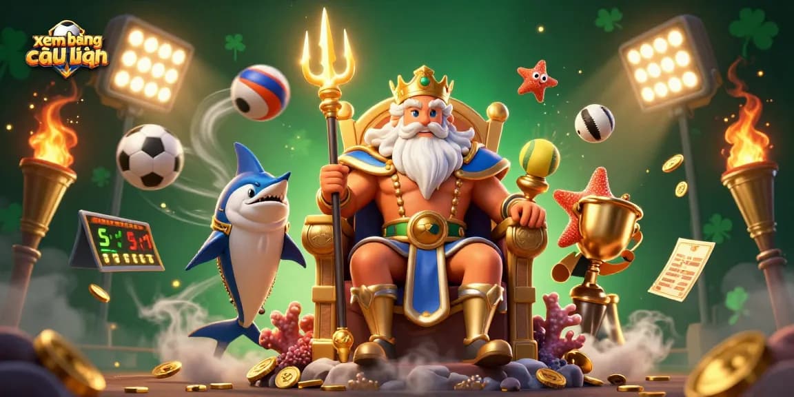 Experience xem bảng xếp hạng with dynamic sports elements and engaging 3D characters in action.