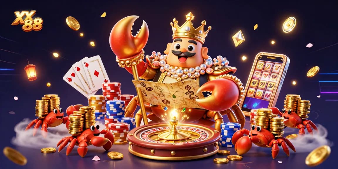 Experience the thrill of winning with XX 88's exciting casino games, surrounded by vibrant elements.