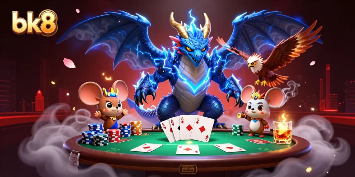 Engage in thrilling poker action at bk8 with vibrant 3D characters and dynamic casino elements.