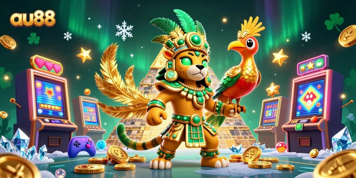 Play exciting slot games at au88 with an engaging Mayan theme featuring vibrant characters and elements.