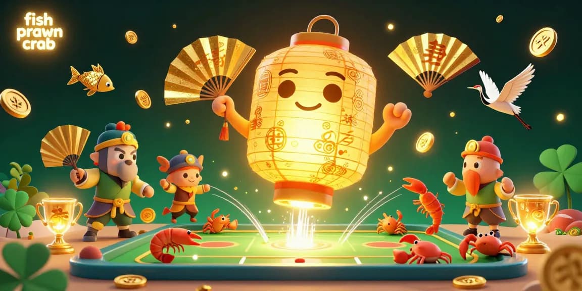 Experience the excitement of fish prawn crab game with vibrant 3D graphics and lucky symbols.