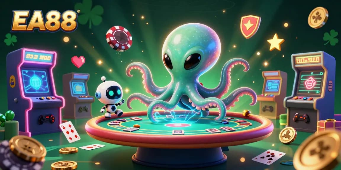 Experience thrilling gameplay at EA88 with our unique alien-themed casino illustrations.