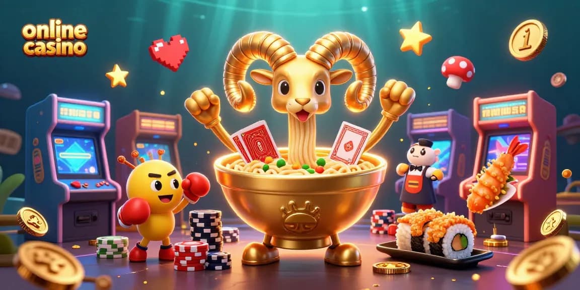 Engage with the vibrant online casino scene showcasing colorful characters and arcade elements.