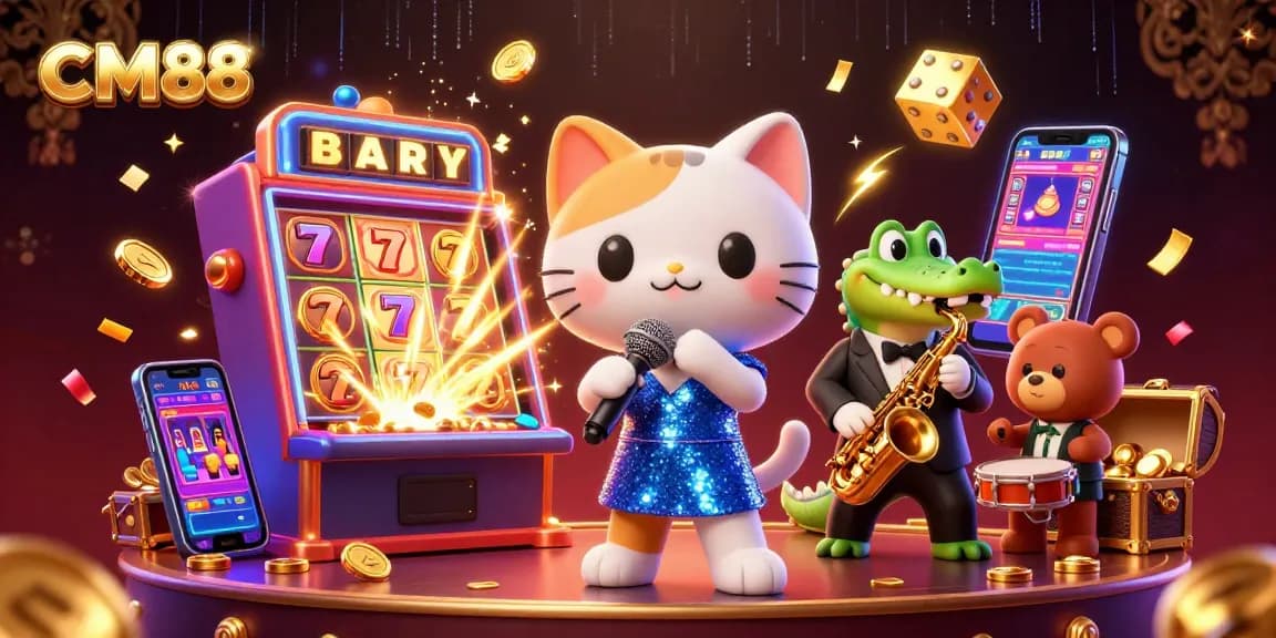 Engage with CM88 for thrilling jackpots and dynamic casino experiences featuring lively cartoon characters.