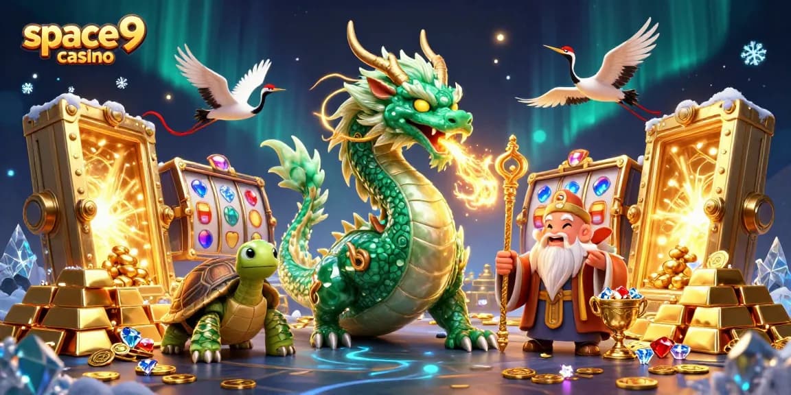 Experience the thrill of space9 casino with an emerald jade dragon, wise turtle sage, and lucky cranes.