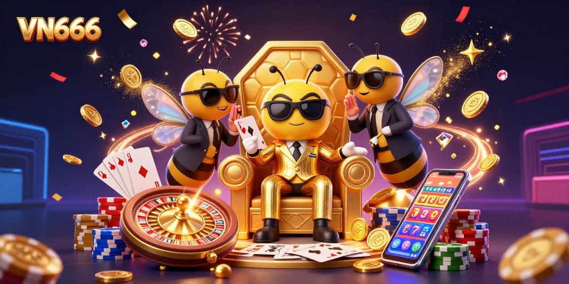 Experience thrilling gameplay at VN666 with captivating casino elements and vibrant imagery.