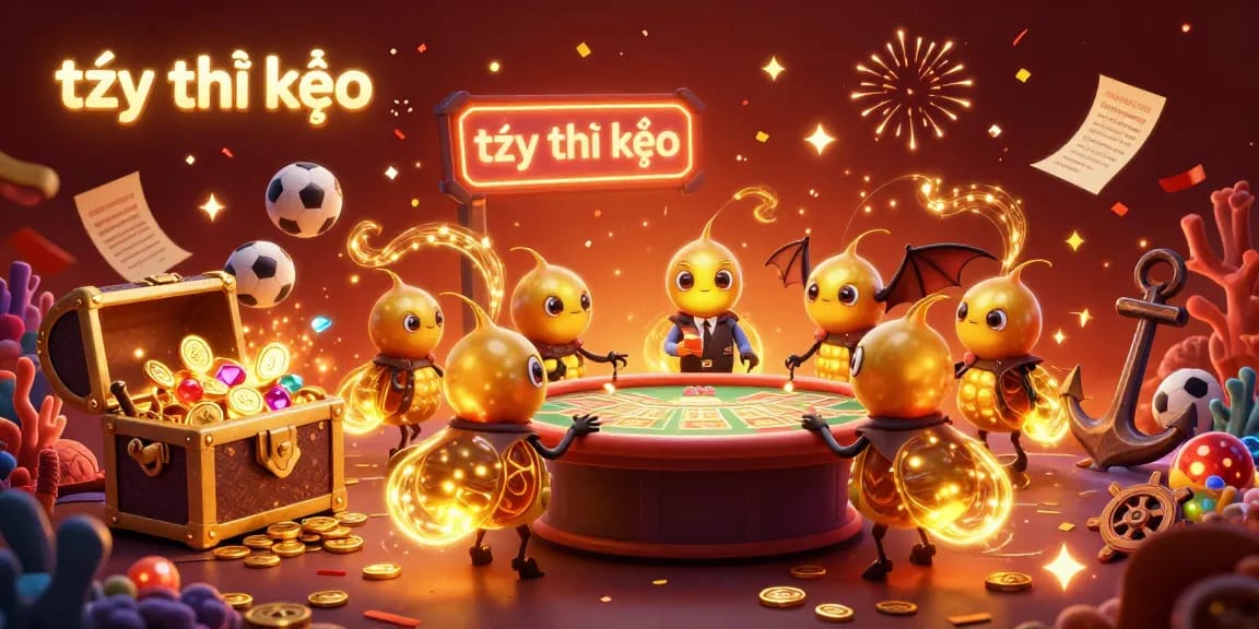 Engage with tỷ lệ kèo in a vibrant sports betting scene illuminated by glowworms featuring bioluminescent elements.