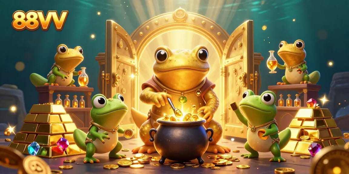 88VV illuminates the richness of online gaming with vibrant 3D characters and casino elements.