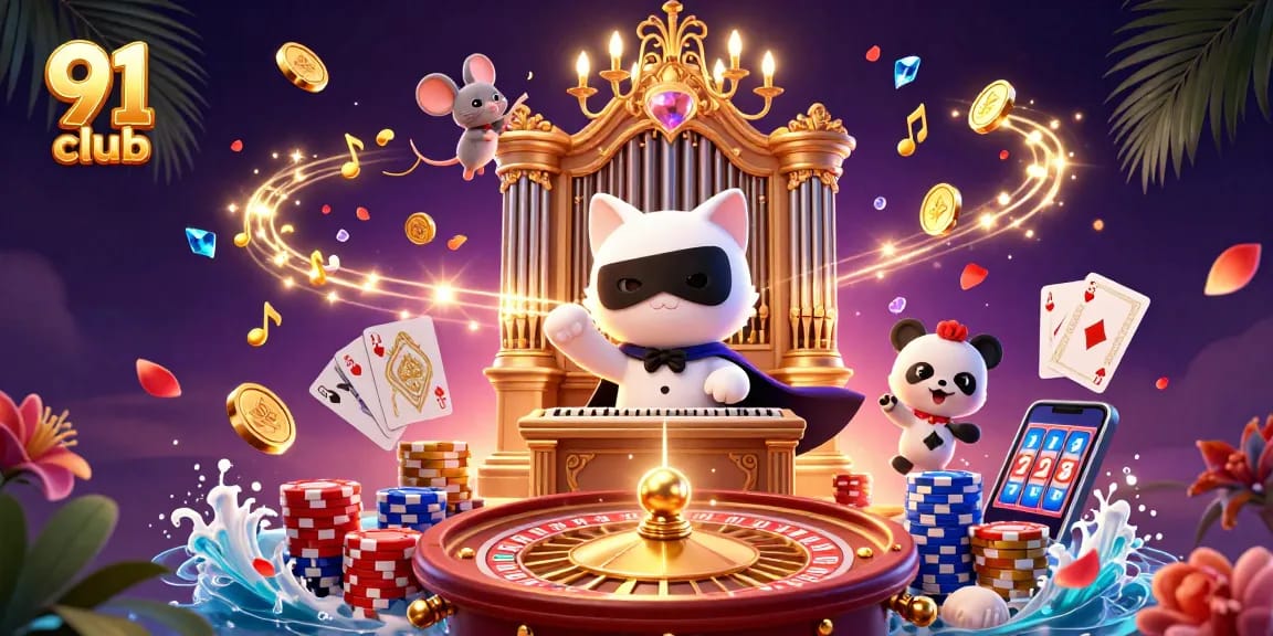 Engage with the 91 club by experiencing thrilling games amidst cascading treasures and enchanting characters.