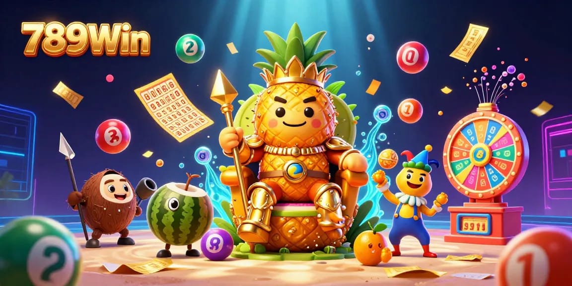 Experience the vibrancy of 789Win with the animated beach casino scene featuring jubilant characters.