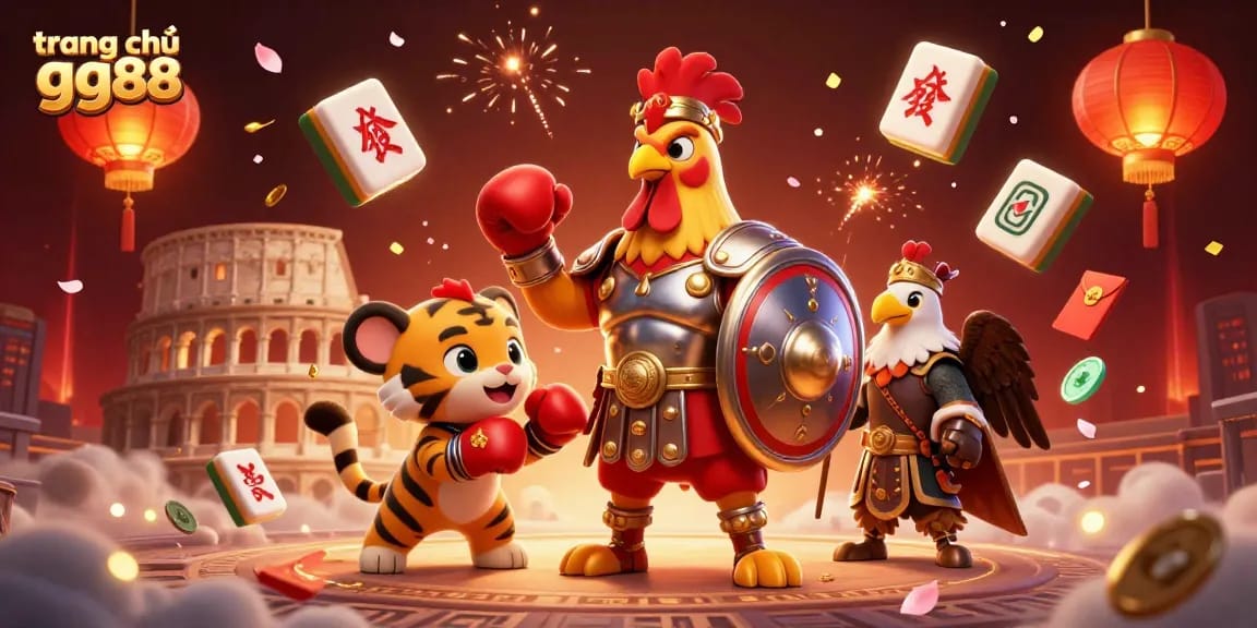 Engage in thrilling games at trang chủ gg88, featuring dynamic 3D characters and vibrant casino elements in an exciting arena.