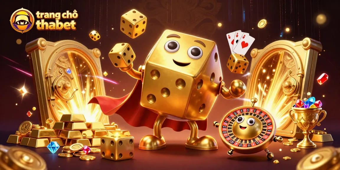 Engage in thrilling gameplay at trang chủ thabet with dazzling golden dice and exciting casino elements.
