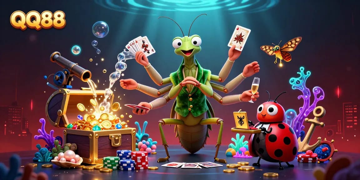 Experience thrilling gameplay at QQ88 with vibrant characters and stunning casino elements.