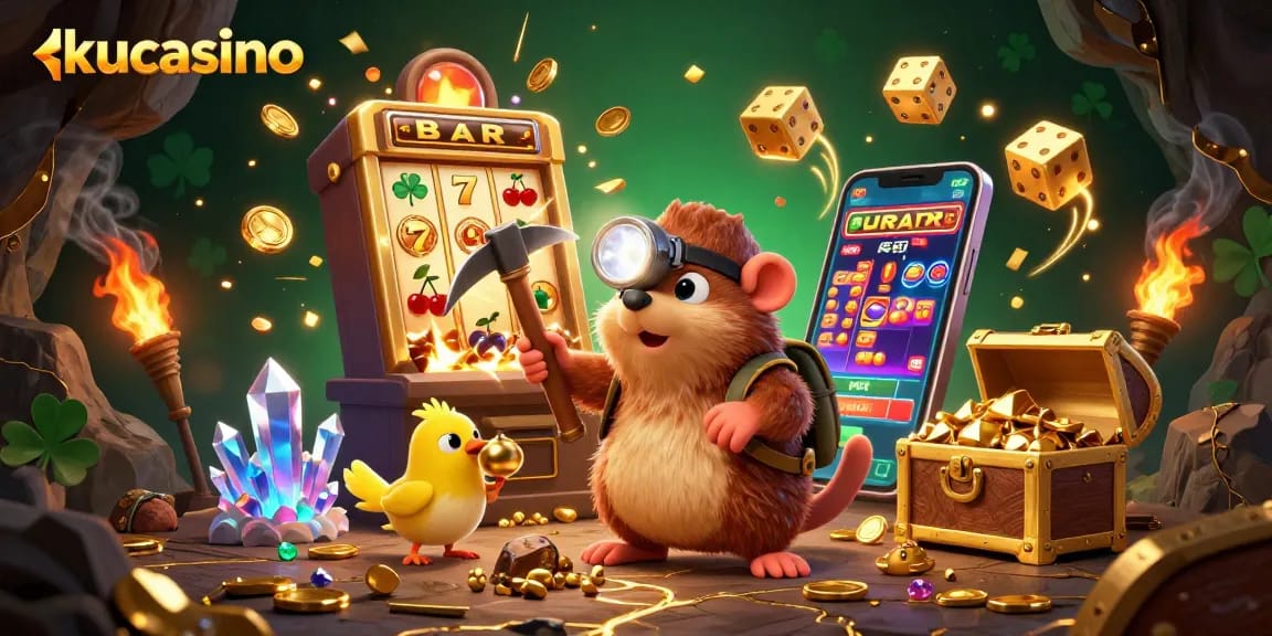 Experience thrilling jackpots at kucasino with a vibrant and dynamic 3D casino scene filled with action.