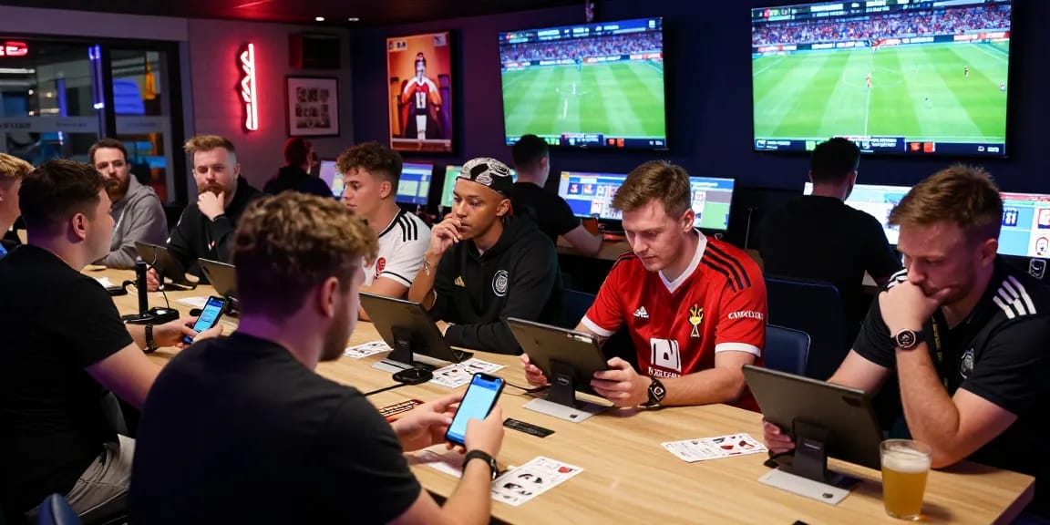 Exciting BOLA88 sportsbook scene showing bettors engaged with live events and betting activities.