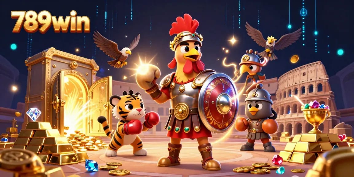 Experience thrilling wins at 789win with a vibrant 3D casino illustration showcasing action-packed games.