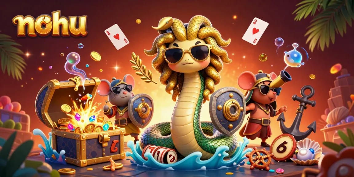 Experience the thrill of nohu as cute Medusa and a warrior mouse dominate a vibrant casino adventure.