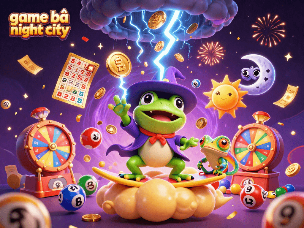 Spin to win in the game bài night city while enjoying golden coins falling around!