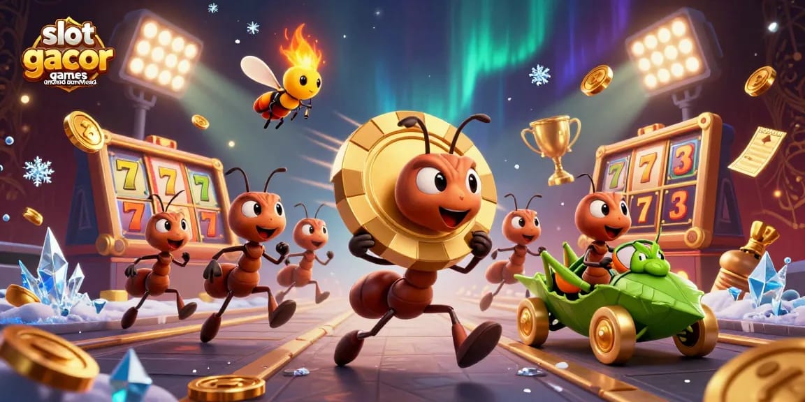 Play slot gacor games android download as ants carry golden poker chips during a heist.