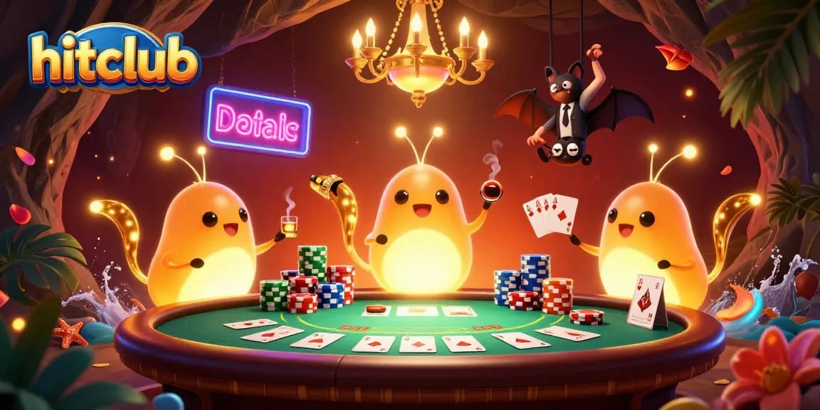 Join the fun at hitclub with illuminated casino glowworms creating a vibrant poker atmosphere.