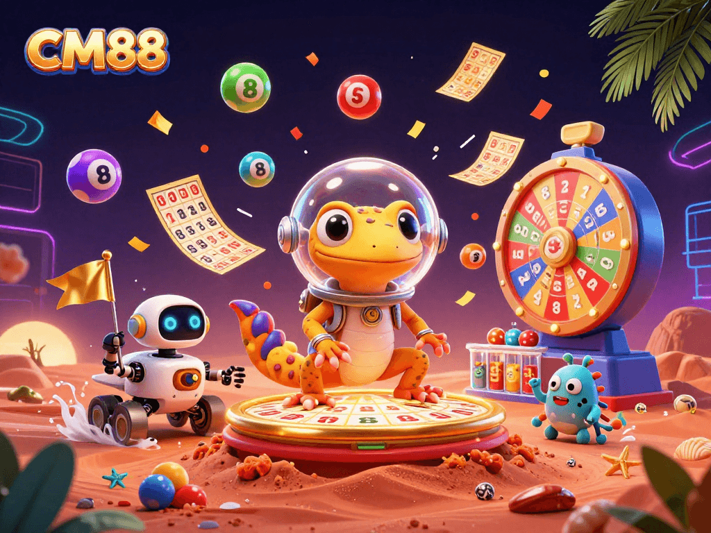 Experience the thrill of CM88 with vibrant casino visuals and excitement of gaming.