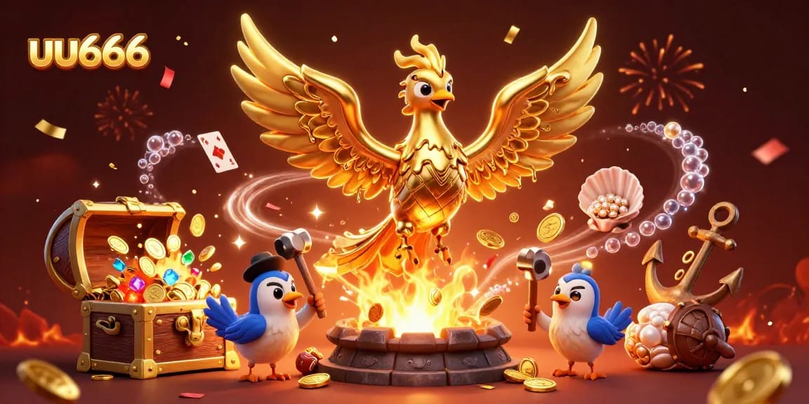 Experience thrilling wins at uu666 with a molten metal phoenix forging gold coins and excitement.